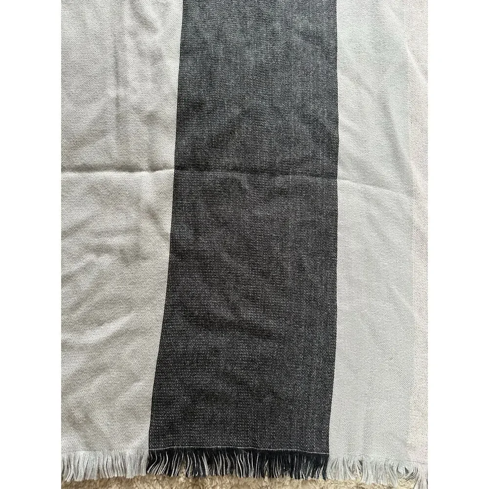 Shupaca alpaca blend throw blanket gray fringed 50x72”